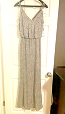 Calvin Klein size 4 Empire waist silver dress, NWT