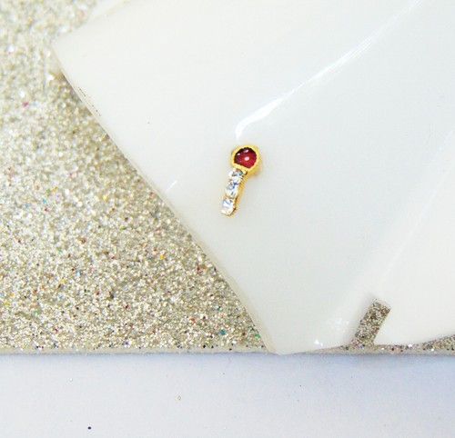 Nose Ring Indian Ethnic Stud Gold Plated Crock Screw Nose Ear Pin Mother's Gift - Picture 5 of 5