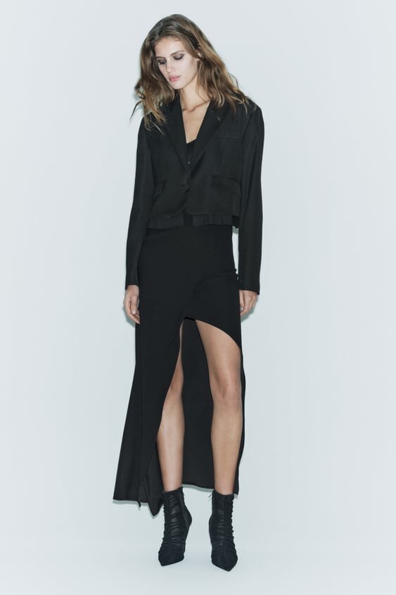 大人気！Zara Cropped Flap Blazer ブラック Zara | Jackets & Coats | Zara Cropped Flap Jacket Large