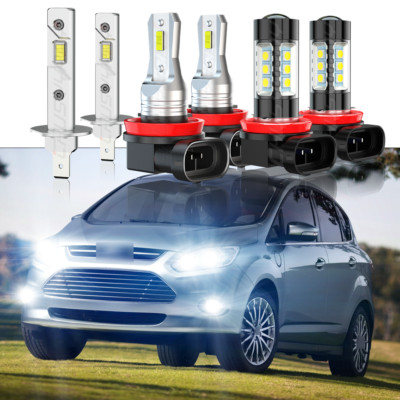 For Ford C-Max 2013-2018 H1+H11+H11 LED Headlight + Fog Light Bulbs Combo 6500K