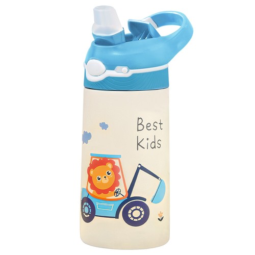 13.5oz Kid's Vacuum Insulated Stainless Steel Leak-proof Water Bottle with Straw - Picture 13 of 24