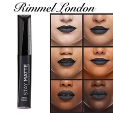 NEW Rimmel London Stay Matte Full Coverage Liquid Lip Color Pitch Black Full Sz