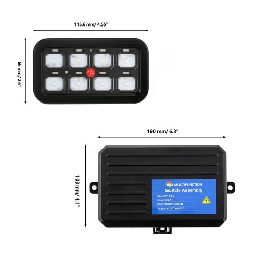 8 Gang RGB Switch Panel Auxiliary Multifunction APP Control Car Boat Marine SUV - Picture 4 of 12