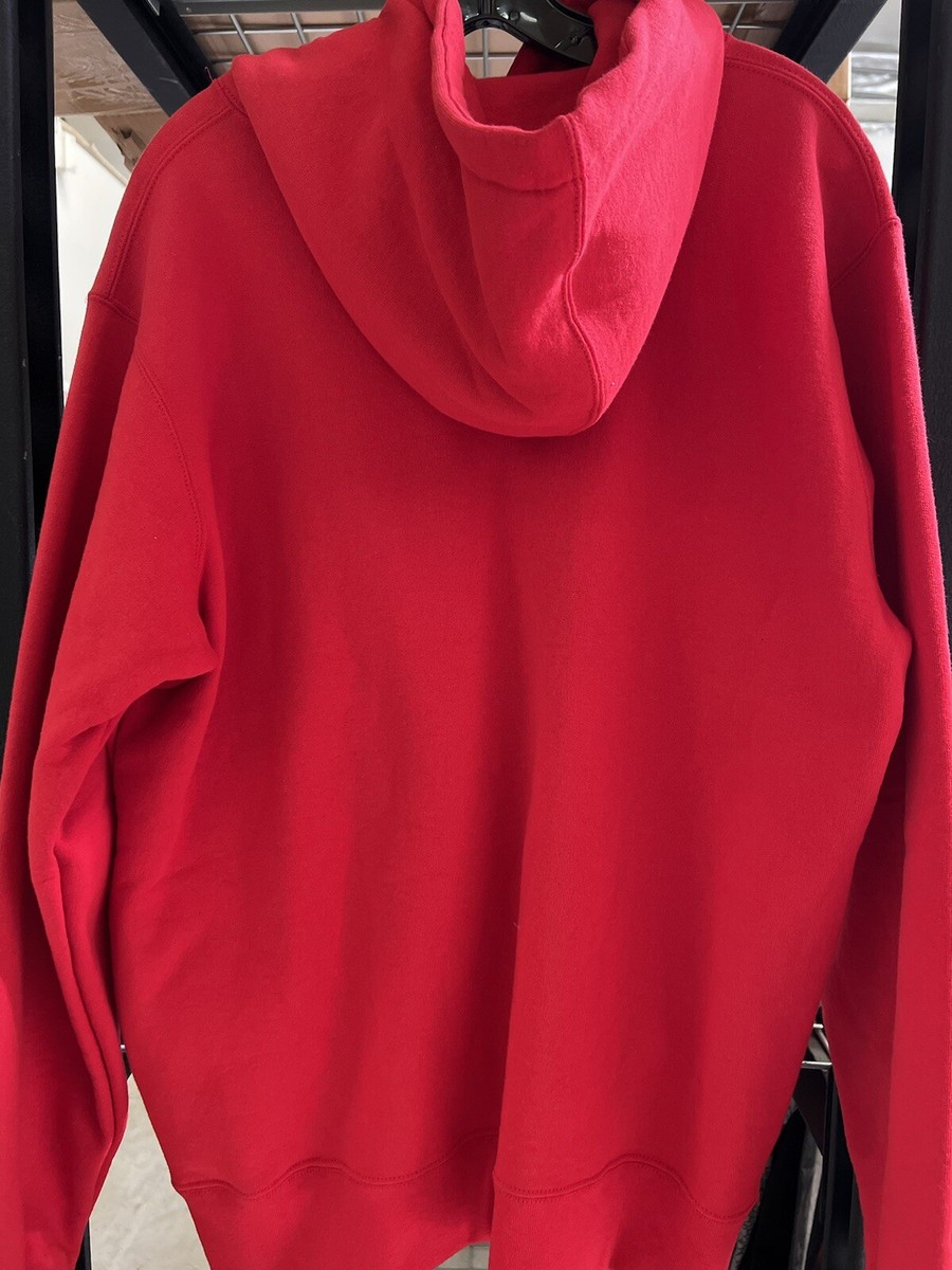 SUPREME CORNER LABEL HOODED SWEATSHIRT RED L LARGE SS18 SUPREME CORNER LABEL HOODED SWEATSHIRT RED L LARGE SS18