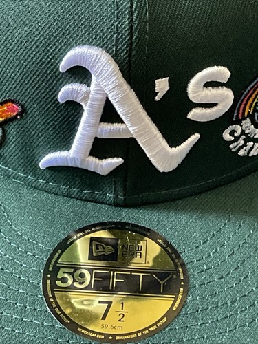 New Era Oakland Athletics Groovy Pack 59FIFTY Fitted Cap Green Size 7 1/2 - Picture 7 of 10