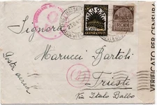 GREECE/ITALIAN OCCUPATION RODI-CENSORED COVER/CANCEL LERO SANTA MARINA 23.8.40