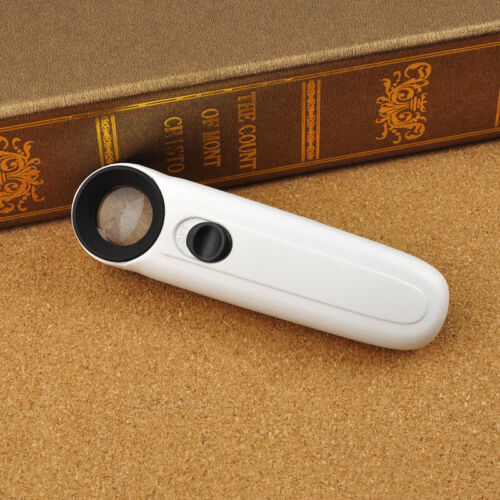 40X Lighted Magnifying Glass Hand Held Reading Map Magnifier Meaningful Gift - Afbeelding 1 van 7