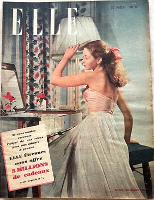 ELLE Zeitschrift Nr. 163 vom 10. Januar 1949 alte Modemagazin Nähen Frau