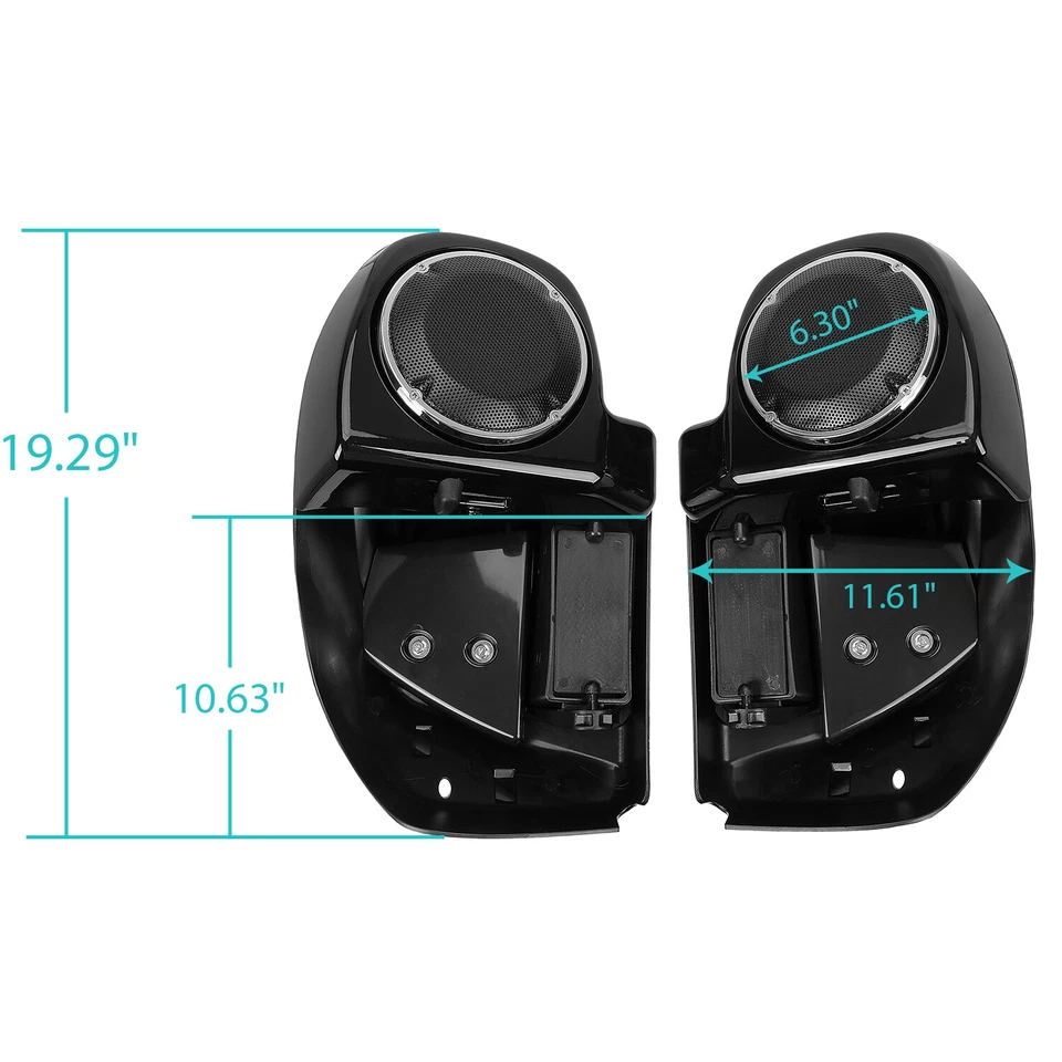 Carenado ventilado inferior 6,5" altavoz caja pod para Harley Road King Glide 14-2024 22 Foto 3 de 4