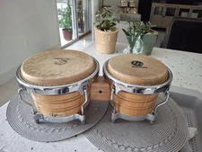 Old School LP  Precussion Professional Bongo Drums Wooden 7 1/4" And 8 5/8" Head