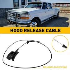 Hood Latch Release Cable w/Handle Fits Ford 92-97 Trucks F-Series & Bronco XH