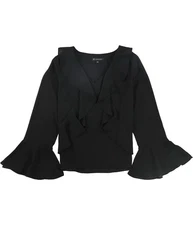 I.N.C Womens Sculpted Ruffle Pullover Blouse