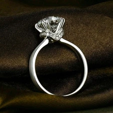 3.60 Ct Round Cut Shining Moissanite Ring 14k White Gold Finish