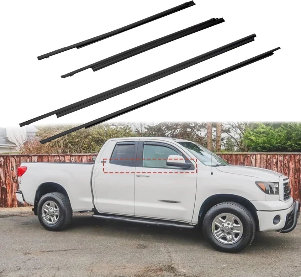 For 2007-2018 Toyota Tundra Double Cab Window Moulding Weatherstrip Seal-Belt Ri - Image 2 of 4