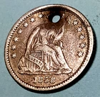 1858-O Seated Liberty Silver Half Dime, Nice Details, Holed*