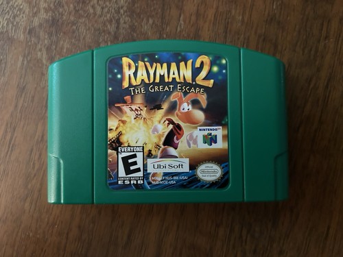 Rayman 2 The Great Escape Nintendo 64 N64 Tested Working Green Cart Authentic