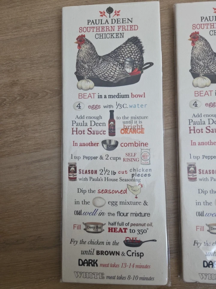 Lote 2 toallas de plato de receta de pollo frito del sur Paula Deen Foto 2 de 3