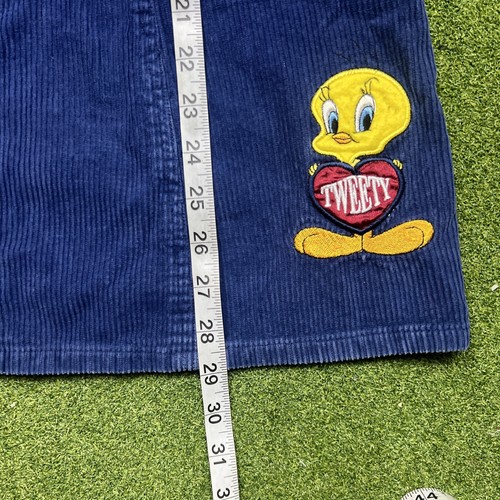 Vintage Looney Tunes Tweety Girls Corduroy Zipper Jumper Dress, Size XL (14-16) - Picture 8 of 11