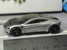 Hot Wheels 2020 Silver Tesla Roadster Mattel Car 1/64 Real Riders Culture