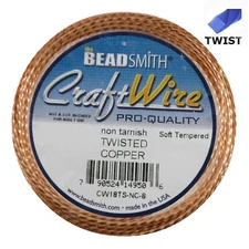 TWISTED Square Craft Wire Soft Tempered BeadSmith 18 gauge