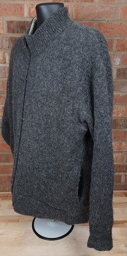 Traverse Bay Wool Knit Full Zip Gray Medium Sherpa Lined Sweater Jacket