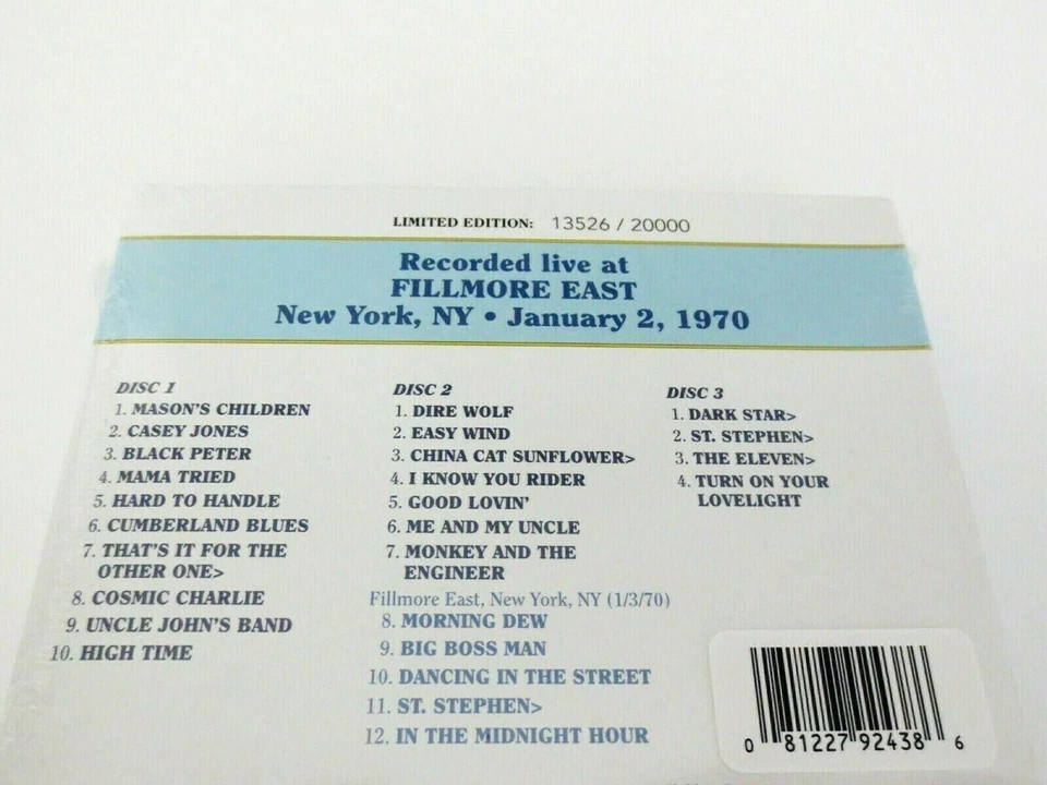 Grateful Dead Dave's Picks 30 Vol Thirty Fillmore East New York 1/2/70 1970 3 CD - Imagem 4 de 4