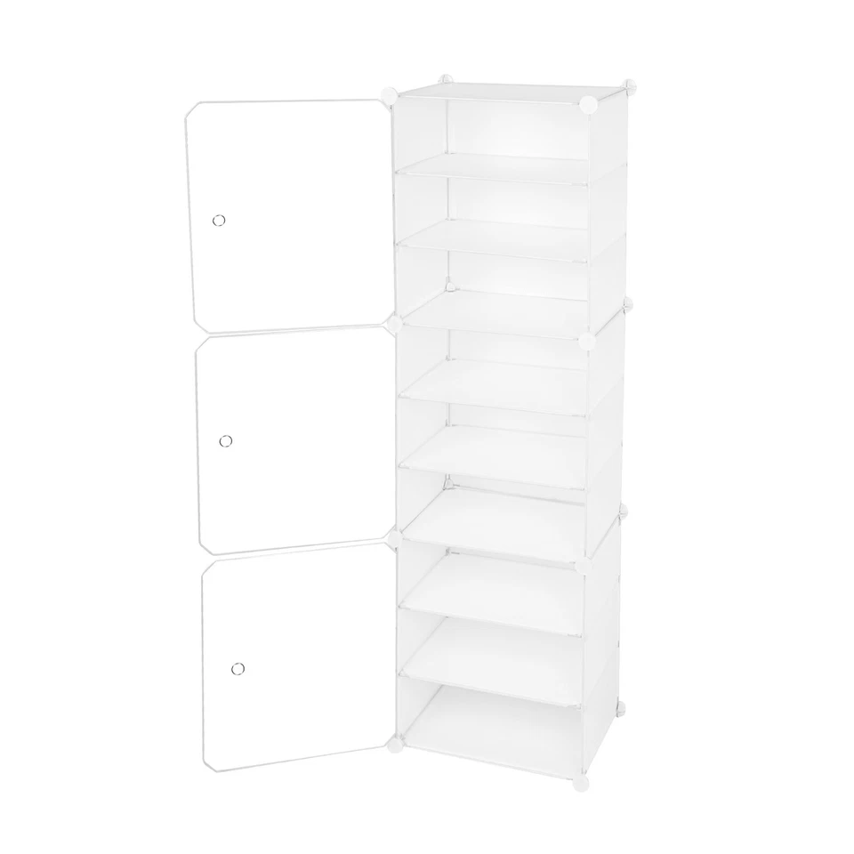 12 Tiers 96 Pairs Shoe Rack Organizer Stackable Closet Shoe Box Storage Cabinet - Image 4 of 4