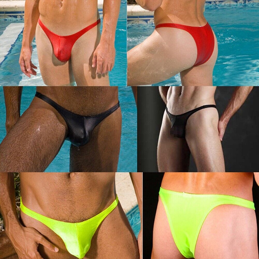 Mens T-back Briefs Bikini Swimwear Swimsuit Beachwear Smooth Thong Underwear