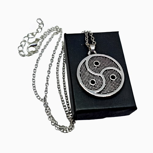 Triskelion Triskele Necklace Pendant Symbol Spiral Sun Emblem 20" Chain Boxed - Picture 18 of 22