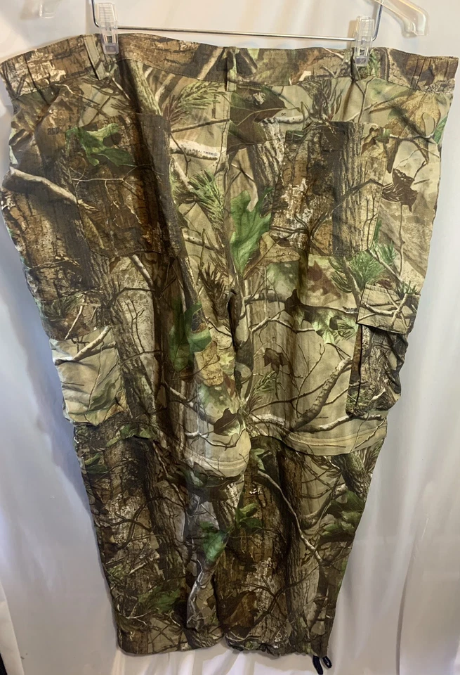 Mens XXL (45x32) Field & Stream Realtree Camo Pants Zip off Shorts Hunting - Image 3 of 4