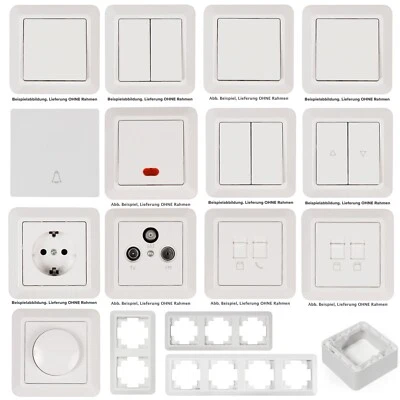 MCPOWER Steckdosen Serie "CUP" Steckdose Taster Jalousie Schalter USB RJ45 LED Dimmer
