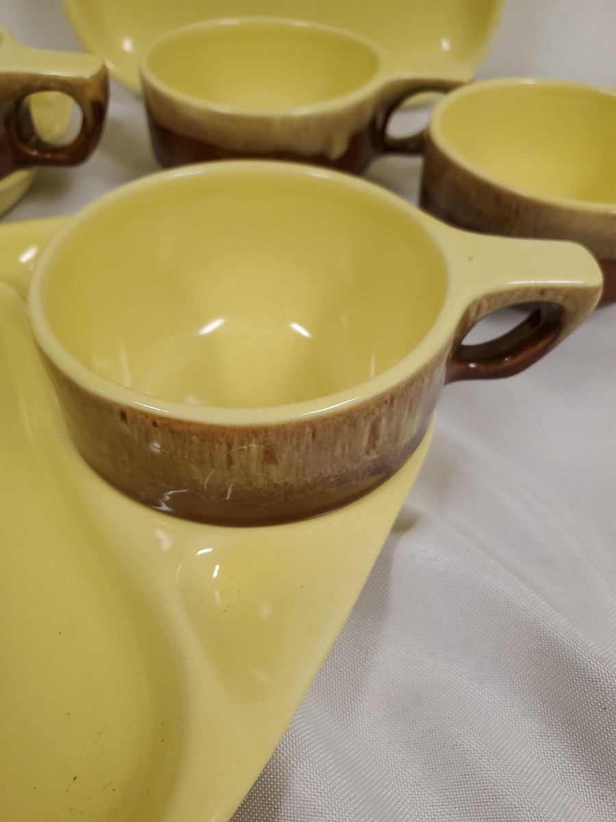 Vintage 7 PCS Rubel #2032 Grill Plates- Snack Set Cups/ Bowls