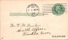 1912 Illinois State Board Of Health - Springfield, ILL - J14612