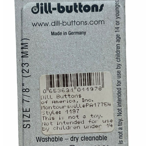 Buttons Brown Round Caramel 4-Hole 2-Pack 7/8" 23MM Dill No. 1197 Germany - Picture 6 of 7