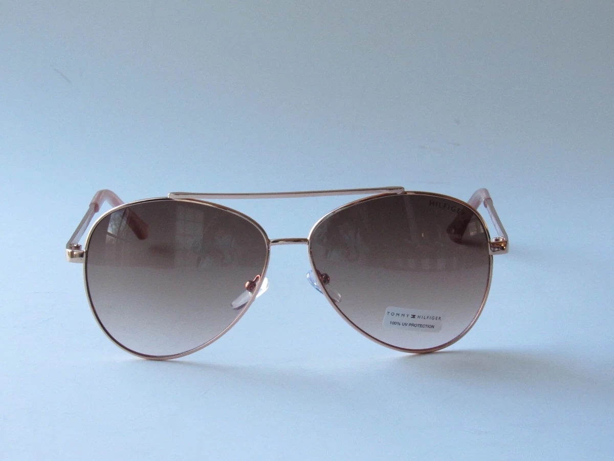 TOMMY HILFIGER Rose Gold Wire Frame Rumi Aviator Sunglasses OL581 NEW eBay