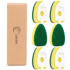 Dish Wand Sponge Refills Non Scratch Dishwand Heads Set Heavy Duty Soap Contr...