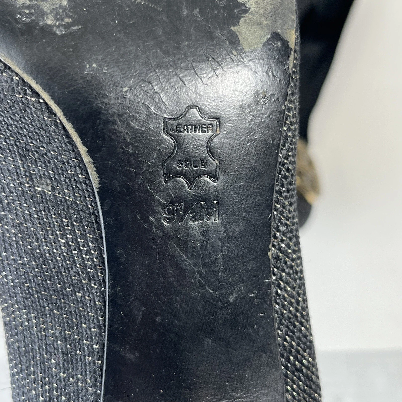 Tory Burch Caroline donna 9 5 maglia nera e oro tweed classico tacchi pompa logo