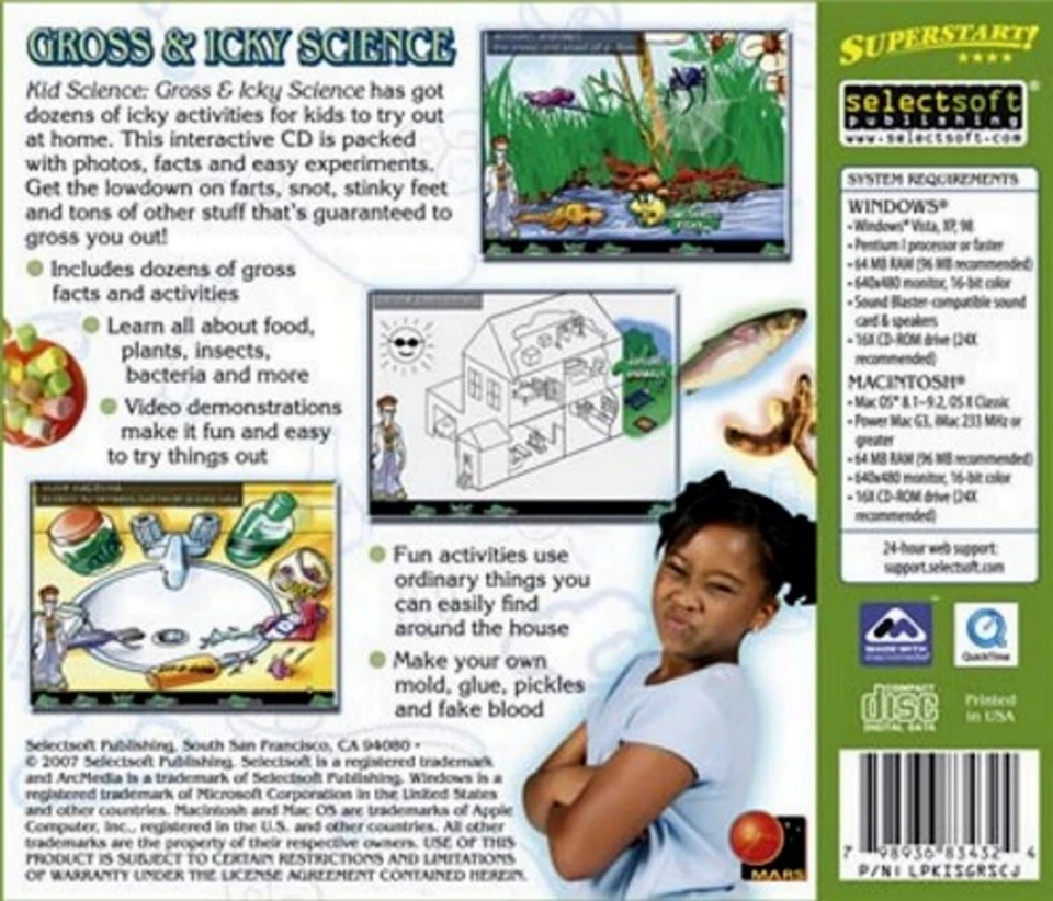 Kid Science Gross & Icky Science at Home Age 9+ PC Software Sealed New - Image 2 of 4