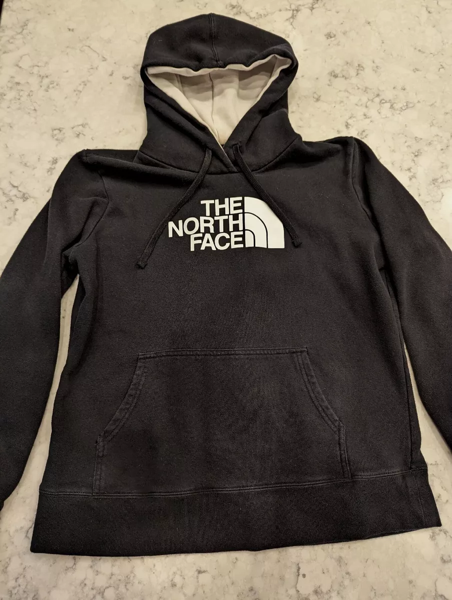 Ladies The North Face Hoodie Size Large Black Sweatshirt With White