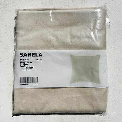 IKEA SANELA 100% Cotton Velvet 20''x 20'' CREAM Pillow Cushion Cover NEW WITH TAGS