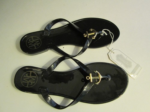 Anchor Flip Flops by Mud Pie, Black or White, Size 6, NWT - Picture 4 of 4