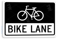 Bike Lane Tin Metal Sign Cycling Bicycle Route Road Bike Tin Sign B278