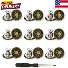 Jeans Buttons Replacement 17MM with Tool Instant No Sew Buttons for Pants New