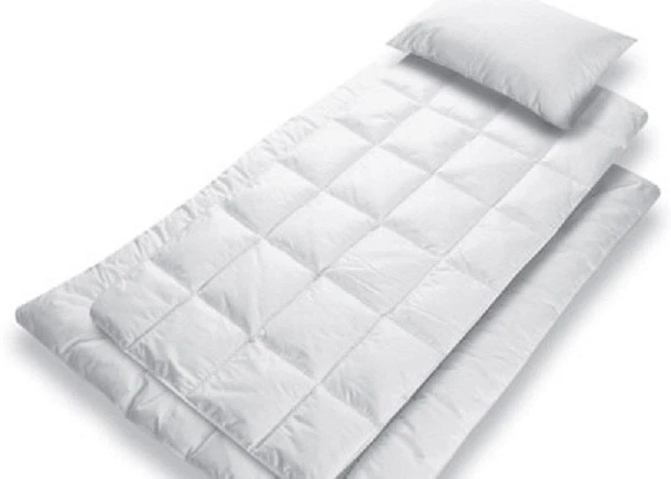 Gesslein 3 teiliges Bett-Set Bubou Effekt Steppdecke Kissen Matratzenauflage