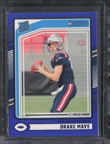 2024 Panini Donruss Press Proof Sapphire #379 Drake Maye RC Rookie