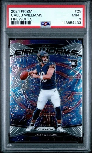 2024 Panini Prizm - Fireworks Caleb Williams #25 (RC) PSA 9