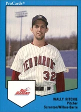 Wally Ritchie 1989 ProCards M/L T/S #715 RC Scranton/Wilkes-Barre Red Barons **