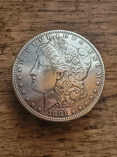 1881 US Morgan Silver Dollar Custom Made Button. Custom 90% Silver Dollar Button