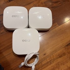 EERO Pro 6E tri-band mesh wi-fi S010001 3 pack used routers