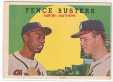 1959 Topps Fence Busters #21 BRAVES, HANK AARON, EDDIE MATHEWS HOF